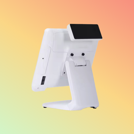 15-inch all-in-one POS terminal with Windows 10, featuring a true flat touch screen for efficient checkout