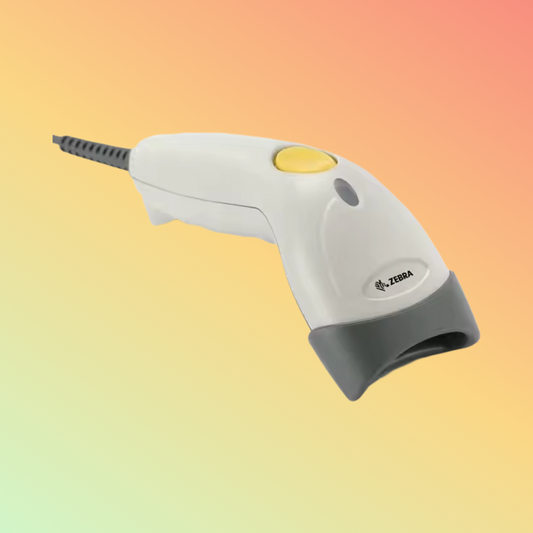 Zebra Symbol LS1203 general purpose barcode scanner, ideal for reliable 1D scanning in retail and office settings.