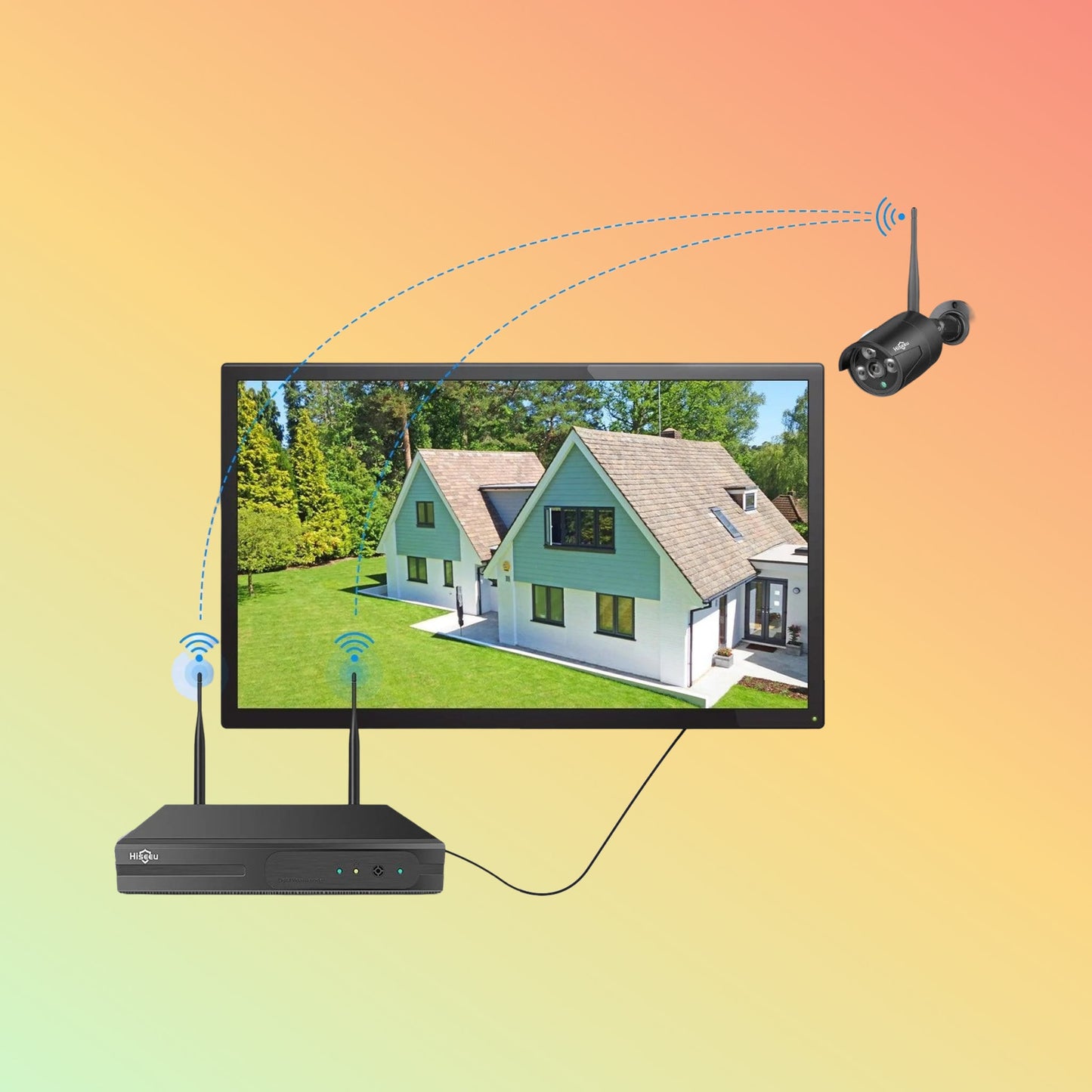 Hiseeu 3MP Wireless Security System – 2K, 4K NVR, 1TB HDD, 100ft Range