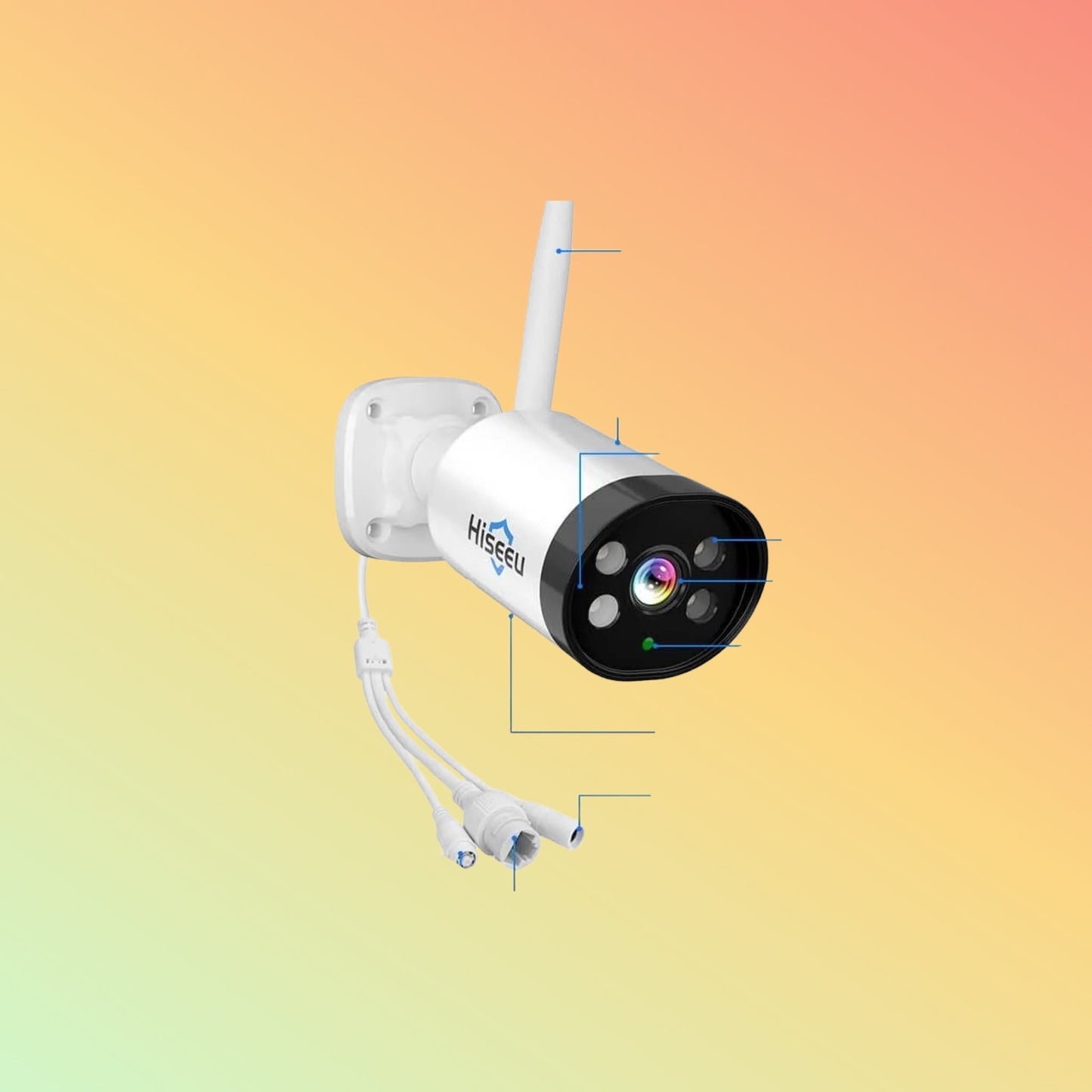 Hiseeu [Wireless,Expandable 10Channels 12.1"Monitor NVR] 2k Wireless Security Camera System BUILD-IN HDD
