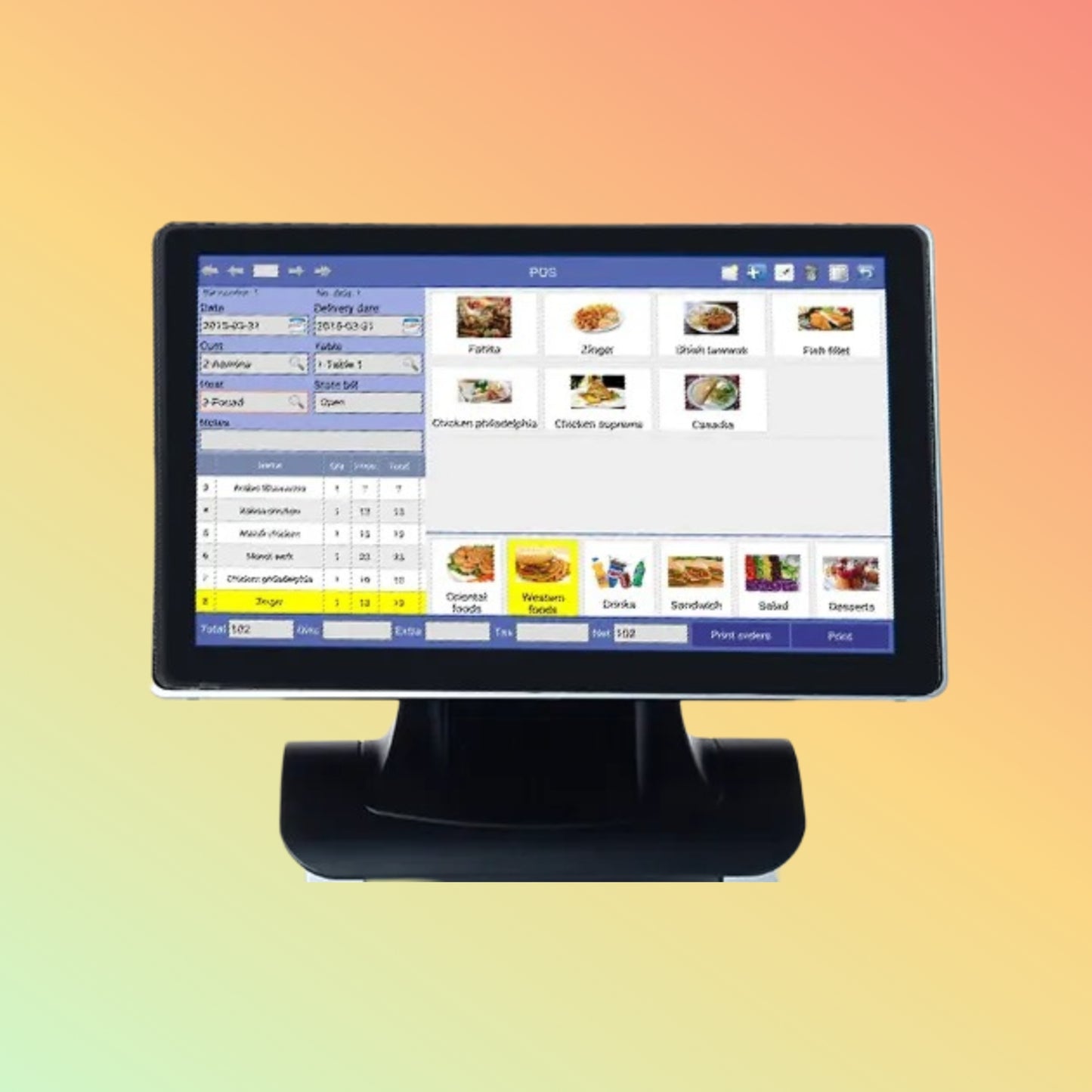 SE-SP08 Touch POS System For Retail Restaurant