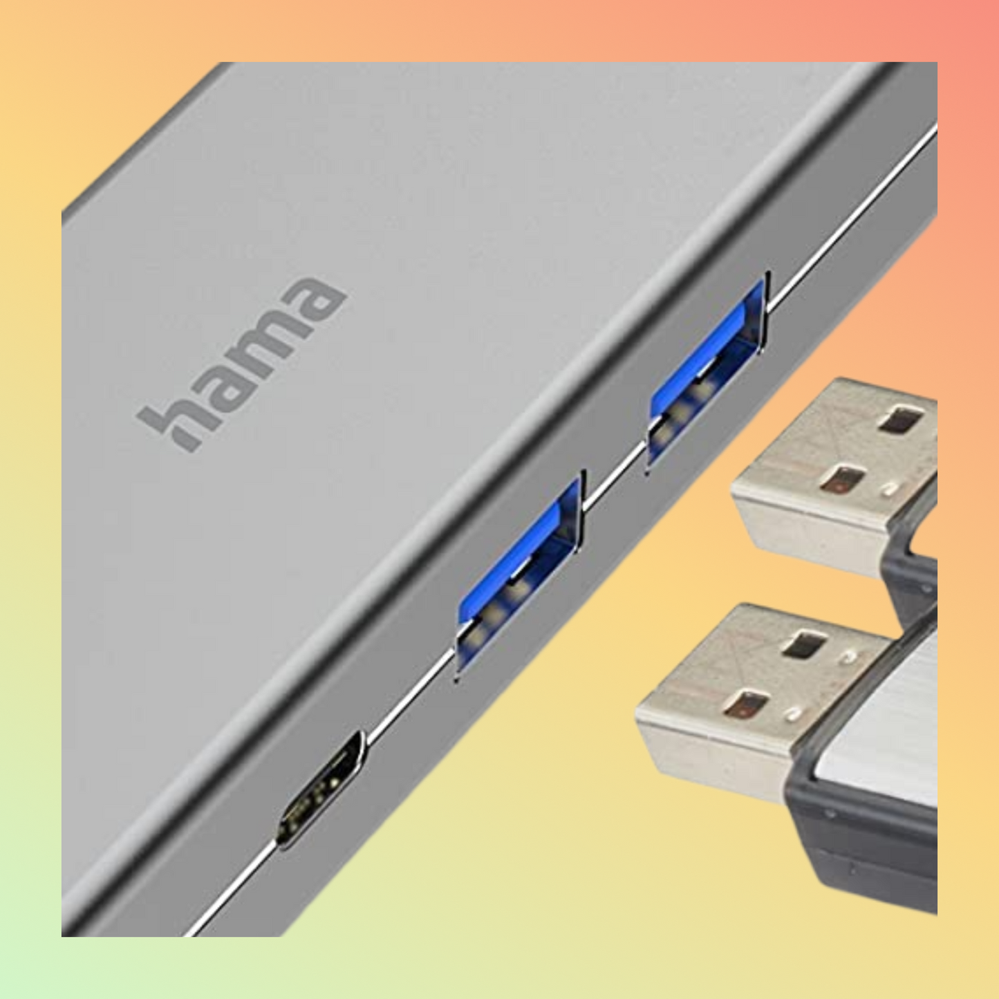 Hama USB-C Hub, Multiport, 4 Ports, 2 x USB-A, USB-C, HDMI