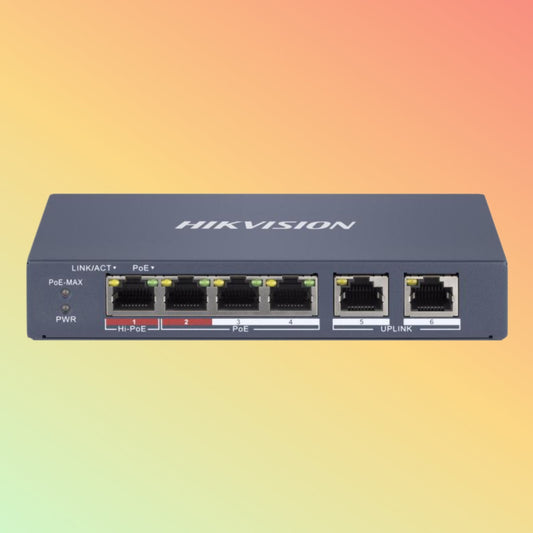 Hikvision DS-3E1106HP-EI 4 Port Fast Ethernet Smart POE Switch