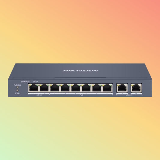Hikvision DS-3E1310HP-EI 8 Port Fast Ethernet Smart POE Switch