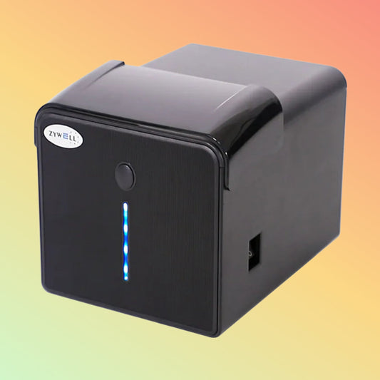 ZYWELL ZY905 inkless 3-inch receipt printer, featuring USB and LAN ports for easy integration into any sales system