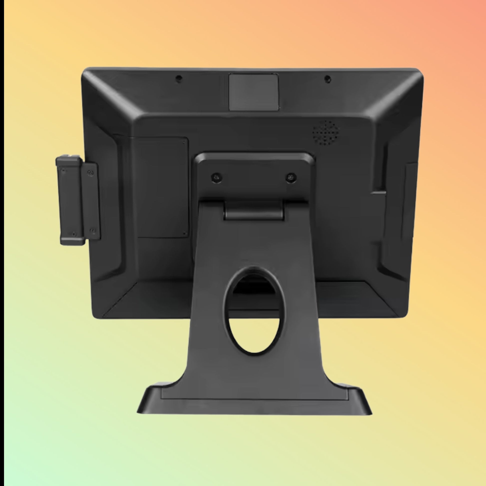 Aluminum alloy 15-inch fanless POS unit, offering quiet operation with a modern aesthetic for shops and cafes